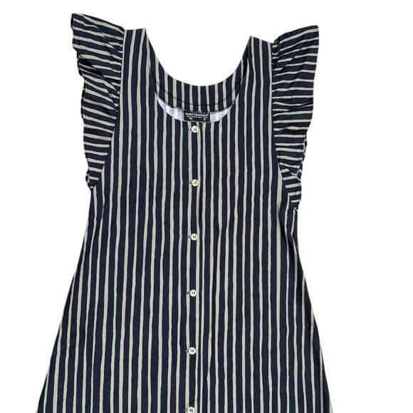 Vintage Marimekko Striped Pinafore Apron Reversible Maxi Dress - Picture 6 of 9